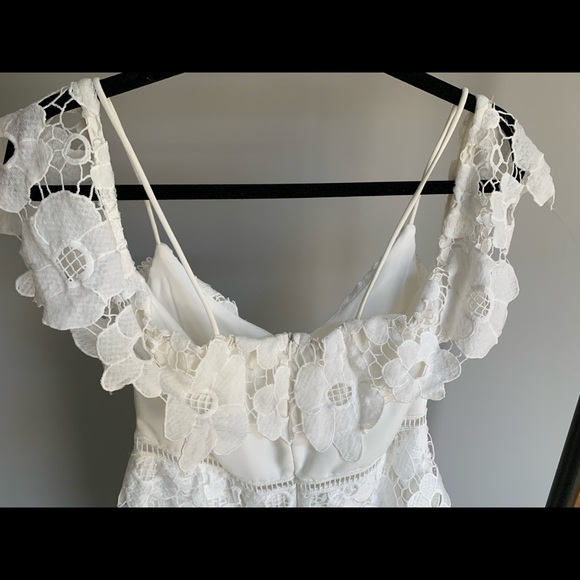 ASOS Missguided Frill White Lace Midi Dress - Picture 3 of 7
